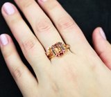 Золотое кольцо с полихромным турмалином 4,96 карата и бриллиантами