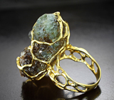 Эксклюзив! Массивное золотое кольцо с крупной друзой кристаллов александрита и хризоберилла 71,21 карата, и бриллиантами Золото