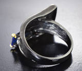 Серебряное кольцо с ограненным черным опалом 1,33 карата и падпараджа цирконом Серебро 925