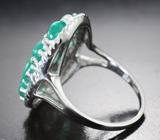 Эффектное серебряное кольцо с ярким хризопразом Серебро 925