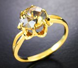 Золотое кольцо с ярко-желтым цирконом 3,4 карата
