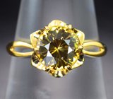 Золотое кольцо с ярко-желтым цирконом 3,4 карата Золото