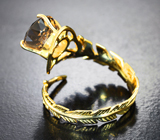 Золотое кольцо с чистейшим персиковым морганитом 2,83 карата Золото