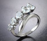 Оригинальное серебряное кольцо с топазами