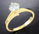 Золотое кольцо с муассанитом топовой огранки 0,59 карата