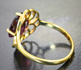 Золотое кольцо с насыщенно-винным рубеллитом 3,11 карата