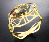 Золотое кольцо с чистейшим крупным цирконом 5,65 карата Золото