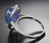 Эффектное серебряное кольцо с крупным танзанитом Серебро 925