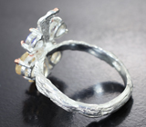 Серебряное кольцо с цитринами и танзанитами