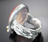 Серебряное кольцо с розовым кварцем 35,88 карата и альмандинами гранатами Серебро 925