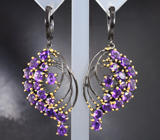 Серебряные серьги с аметистами 7,34 карата