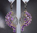 Серебряные серьги с аметистами 7,34 карата