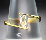 Золотое кольцо с уральским александритом редкого оттенка морской волны 0,48 карата Золото