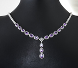 Впечатляющий серебряный комплект с аметистами