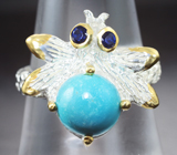 Серебряное кольцо с бирюзой 2,4 карата Серебро 925