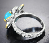 Серебряное кольцо с бирюзой 2,4 карата Серебро 925