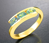 Золотое кольцо с уральскими александритами высокой чистоты 0,75 карата Золото