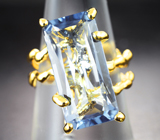 Золотое кольцо с чистейшим редким максис-бериллом 8,17 карата Золото