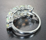 Превосходное серебряное кольцо с эфиопскими опалами и черными шпинелями Серебро 925