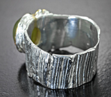 Серебряное кольцо cо сфеном 4,28 карата, диопсидом и перидотом Серебро 925