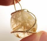 Золотой кулон с «золотым» рутиловым кварцем 26,01 карата