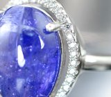 Серебряное кольцо с крупным ярким танзанитом Серебро 925