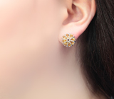 Замечательные серебряные серьги с цитринами Серебро 925