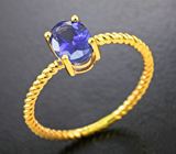 Золотое кольцо с насыщенным танзанитом 0,94 карата