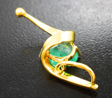 Стильный золотой кулон с крупным уральским изумрудом 1,82 карата и бриллиантом