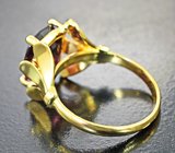 Золотое кольцо с чистейшим ярким рубеллитом турмалином 3,45 карата Золото