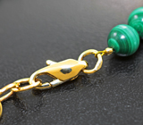 Золотой браслет с насыщенными сферами уральского малахита 71,1 карата Золото