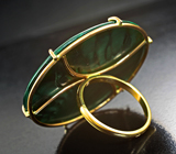 Золотое кольцо с крупным насыщенным уральским малахитом 64,36 карата Золото