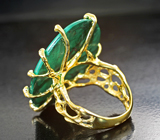 Золотое кольцо с уральским малахитом 29,86 карата и бриллиантами Золото