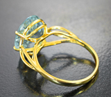 Золотое кольцо с ярким аквамарином 5,5 карата Золото