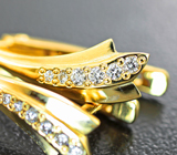 Золотые серьги с уральскими александритами 14,08 карата, изумрудами и бриллиантами Золото