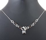 Прелестное серебряное колье с дымчатым кварцем
