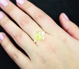 Серебряное кольцо с резным лимонным цитрином Серебро 925