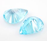 Пара чистейших топазов лазерной огранки 58,9 карата 