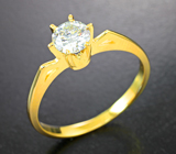 Золотое кольцо с муассанитом топовой бриллиантовой огранки 0,6 карата