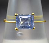 Золотое кольцо с васильковым сапфиром 1,57 карата Золото