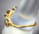 Золотое кольцо с яркими контрастными андалузитами 2,61 карата Золото