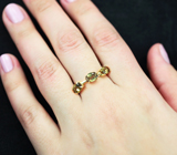 Золотое кольцо с яркими контрастными андалузитами 2,61 карата Золото
