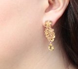 Роскошные серебряные серьги с цитринами Серебро 925