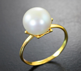 Золотое кольцо с морской жемчужиной 6,01 карата Золото