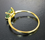 Золотое кольцо с зеленым сапфиром высокой чистоты 1,22 карата Золото