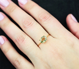 Золотое кольцо с зеленым сапфиром высокой чистоты 1,22 карата Золото
