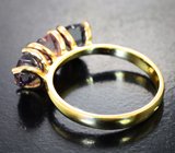 Золотое кольцо с разноцветными шпинелями редкой огранки 3,64 карата Золото