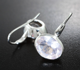 Стильные серебряные серьги с розовым кварцем Серебро 925