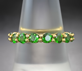 Яркое серебряное кольцо с диопсидами Серебро 925