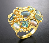 Массивное золотое кольцо с хризобериллами и александритами высочайших характеристик 5,39 карата, бриллиантами